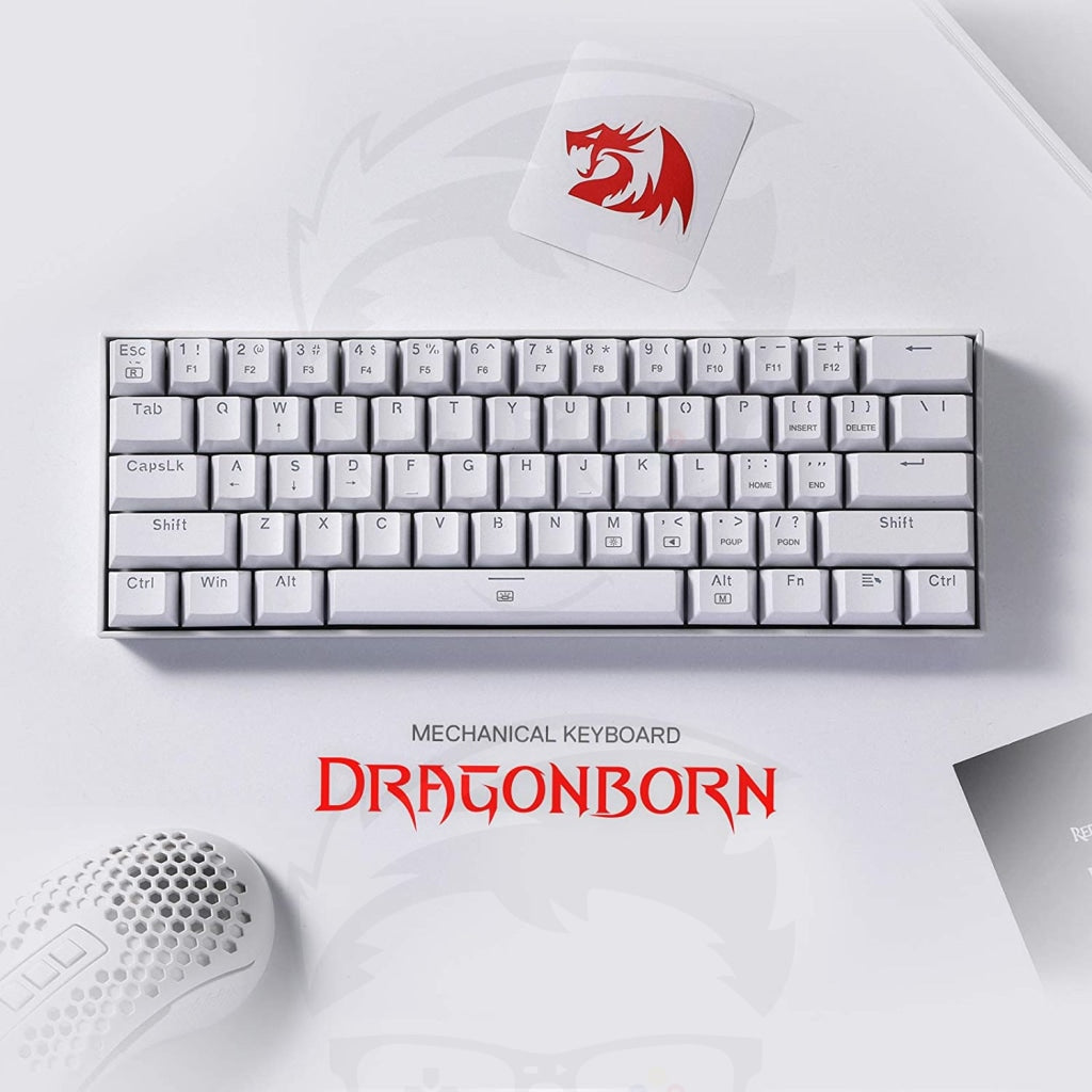 Redragon K630 Dragonborn 60% Wired RGB Gaming Keyboard - Black\White Redragon K630 Dragonborn 60% Wired RGB Gaming Keyboard - Black\White